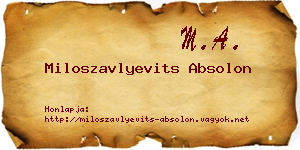 Miloszavlyevits Absolon névjegykártya